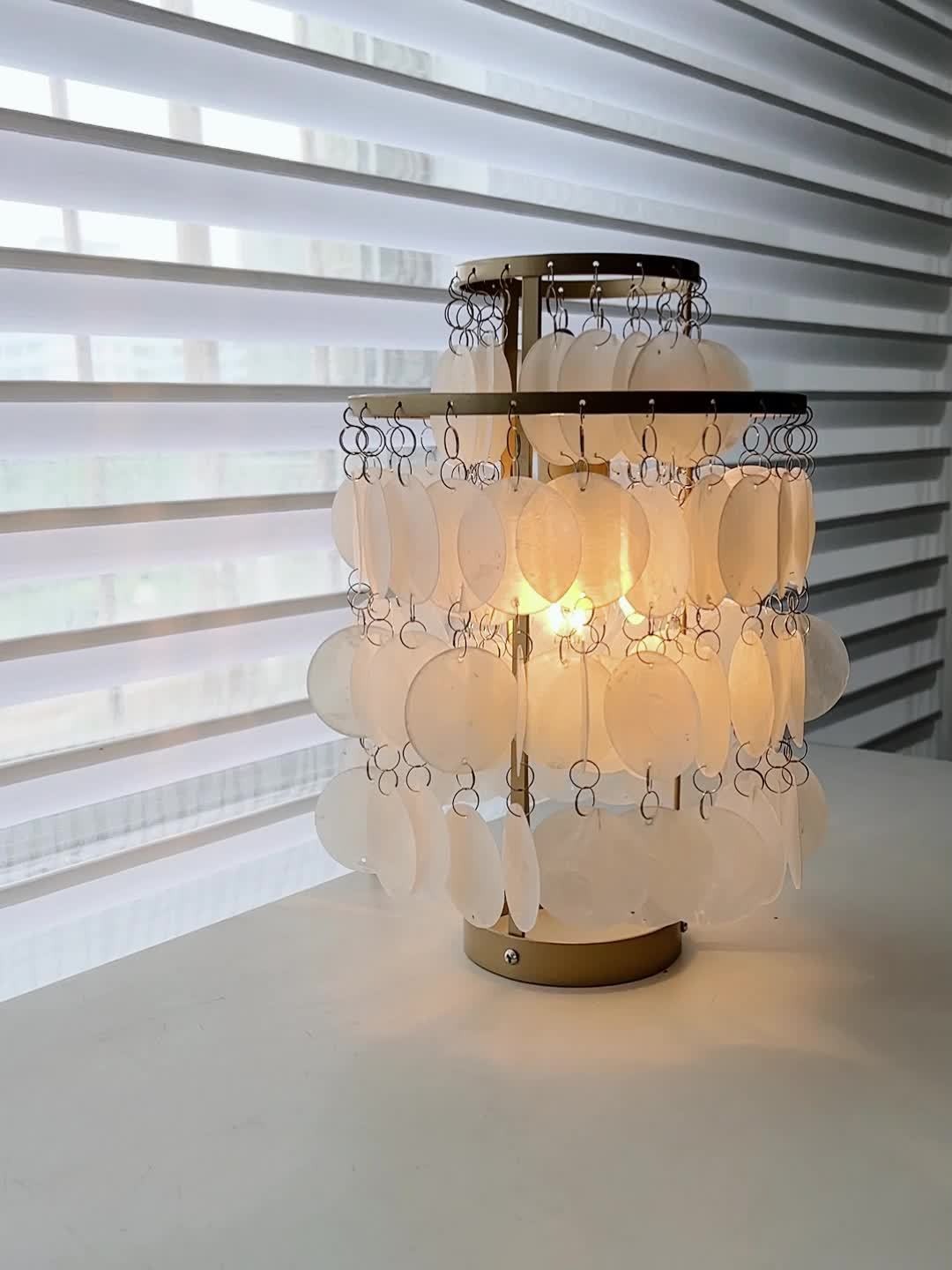 Modern Polished Shell Table Lamp - USB Powered, Natural Texture Design for Bedroom, Showcase, and Balcony Decor