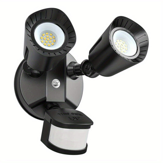 24W LED Motion Sensor Flood Light, 5000K Daylight White, 1800LM Bright Security Light,, 3 Detection Modes & 5 Lighting Modes for Garage, Yard, Porch, Outdoor Wall Lighting, Black