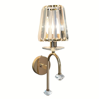 1pc European crystal wall lamp, living room and dining room wall decoration lamp, LED bedside lamp, embedded installation (E14 base, bulb not included)