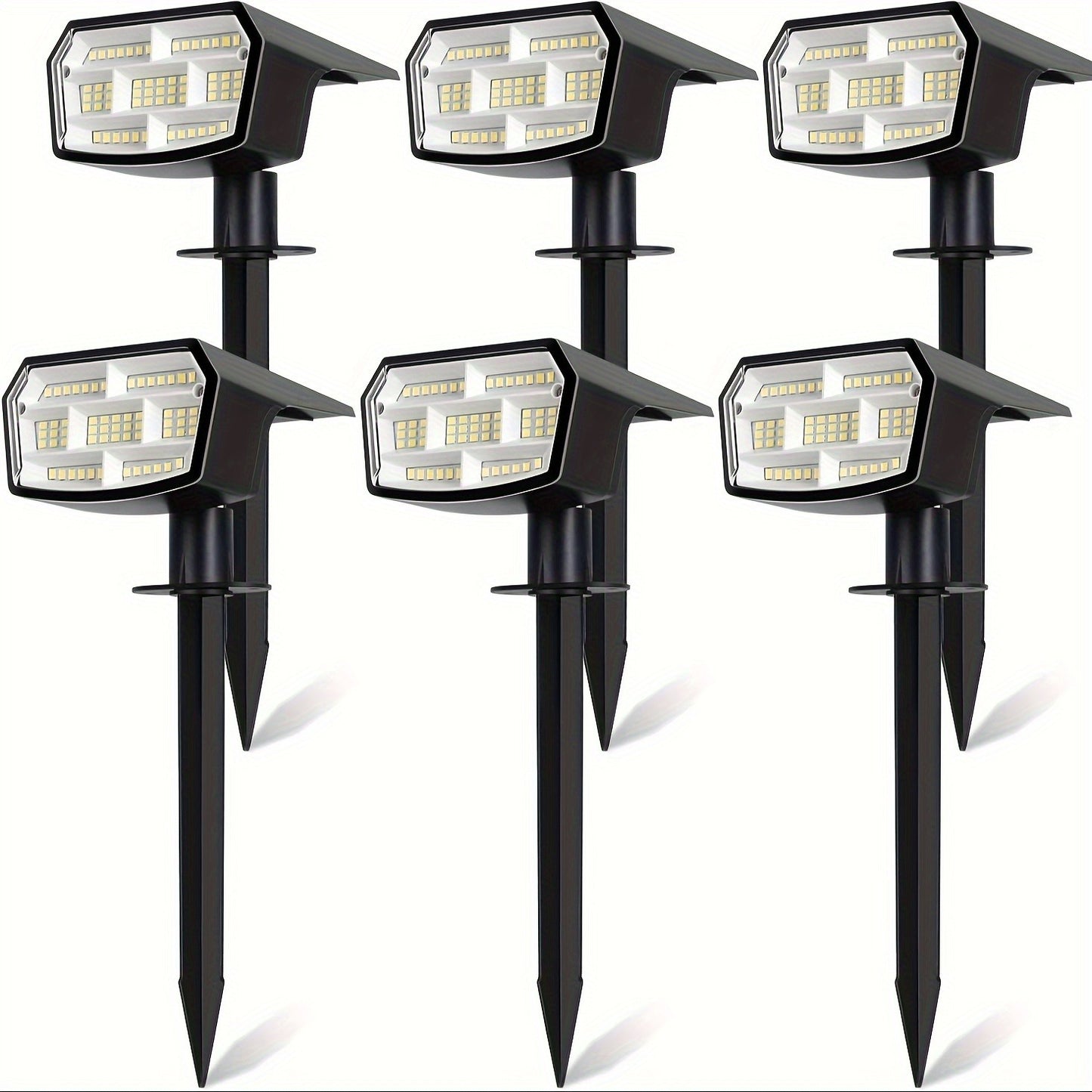 Solar Spot Lights, 6-Pack 59 LED IP65 Outdoor, 3 Lighting Modes, for Garden Pathway Driveway Walkway