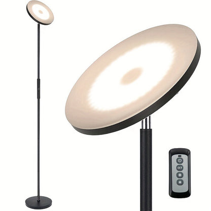 Floor Lamp, 30W/2400LM Sky LED Modern Torchiere 3 Color Temperatures Super Bright-Tall Standing Pole Light With Remote & Touch Control For Living Room, Bed Room, Office (Black)