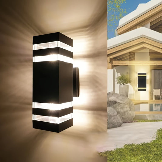 Simple Modern Outdoor Wall Lamp,, European Style, Single Head Double Head, Black Plastic, with Installation Hardware, for Outdoor, Indoor, Corridor, Porch, Doorway, Wall