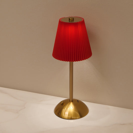 [Modern Desk Lamp] 1pc Nordic Wrought Iron Desk Lamp | Three-color Stepless Dimming, High-legged Pleated, Modern Simplicity, Suitable for Bedroom/Bedside/Restaurant/Bar/Outdoor Party/Camping/Coffee Shop