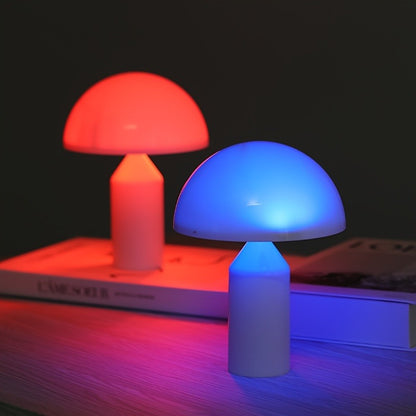 [Color Changing Lamp] Color Changing 1pc Mushroom Table Lamp | Modern Mini Night Light, Adjustable Bedside Lamp, Tabletop Desk Lamp for Bedroom, Batteries Powered, Batteries Not Included