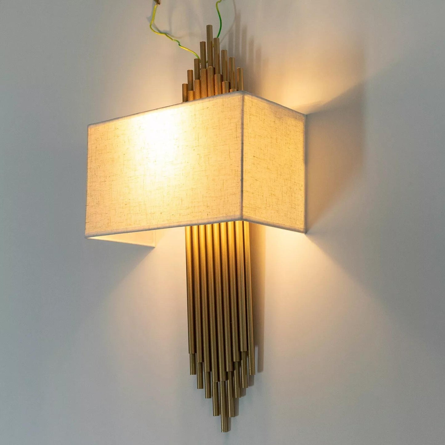 Modern Luxury Decor LED Metal & Fabric Wall Light Sconce for Bedroom or Hallway, Ambient Lighting Solution, Adjustable Lighting