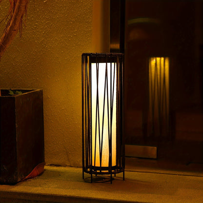 Solar Floor Lamp, Ourdoor Lamps for Patio Rattan Outside Solar Lamp Decor for Porch, Yard, Garden, Deck, Lawn
