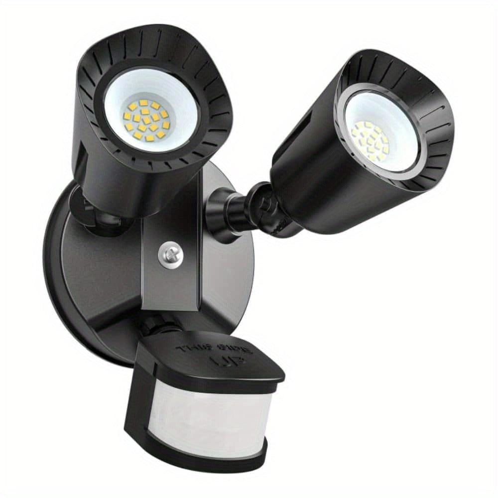 24W LED Motion Sensor Flood Light, 5000K Daylight White, 1800LM Bright Security Light,, 3 Detection Modes & 5 Lighting Modes for Garage, Yard, Porch, Outdoor Wall Lighting, Black