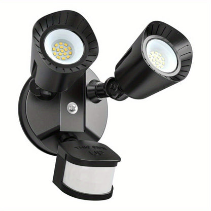 24W LED Motion Sensor Flood Light, 5000K Daylight White, 1800LM Bright Security Light,, 3 Detection Modes & 5 Lighting Modes for Garage, Yard, Porch, Outdoor Wall Lighting, Black