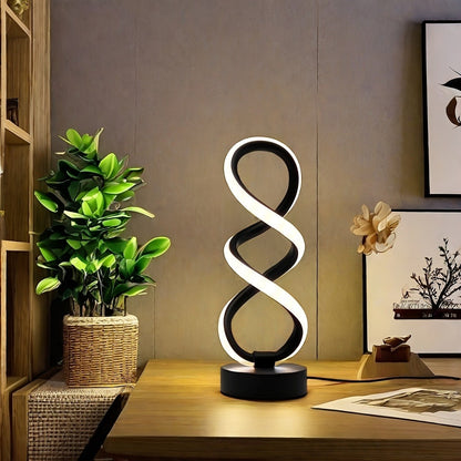 1pc/2pcs Modern Metal Alloy Adjustable Brightness Night Light, USB Powered Table Lamp with Push Button Control, Fantasy Theme for Bedroom, Living Room, Study - No Battery Needed