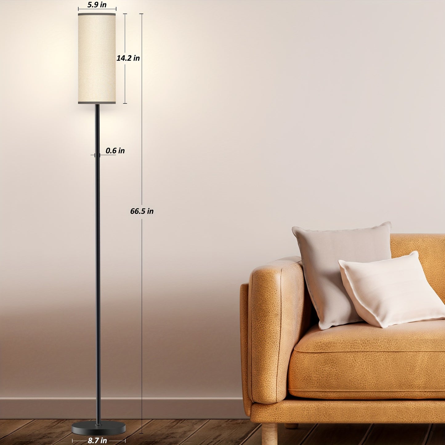 Floor Lamp with Remote Control and Smart Bulb Included