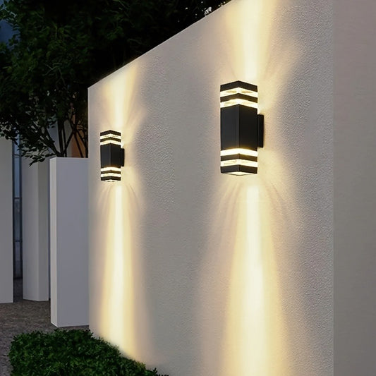 Simple Modern Outdoor Wall Lamp,, European Style, Single Head Double Head, Black Plastic, with Installation Hardware, for Outdoor, Indoor, Corridor, Porch, Doorway, Wall