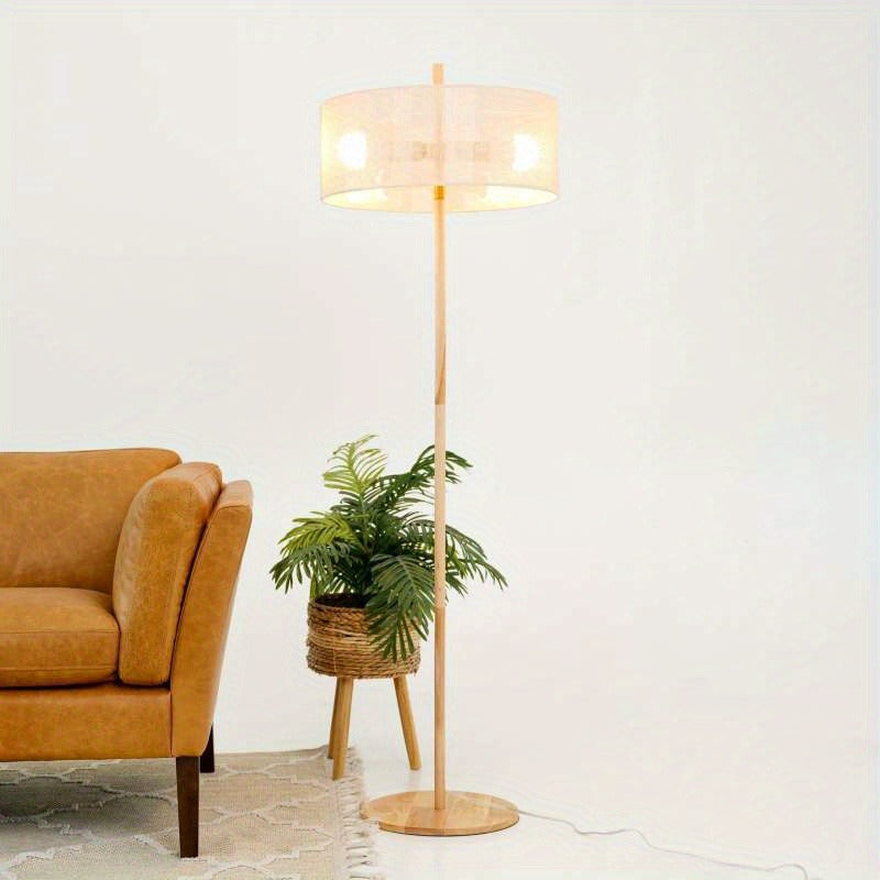 Ideal for Office Furnishings, This Classic Modern Floor Lamp Features an Upward Lighting Design Perfect for Creating a Cozy Atmosphere in Living Rooms, Bedrooms, And Office Spaces. The Floor Lamp Is Made of Oak And Natural Materials.