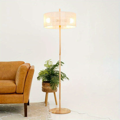 Ideal for Office Furnishings, This Classic Modern Floor Lamp Features an Upward Lighting Design Perfect for Creating a Cozy Atmosphere in Living Rooms, Bedrooms, And Office Spaces. The Floor Lamp Is Made of Oak And Natural Materials.