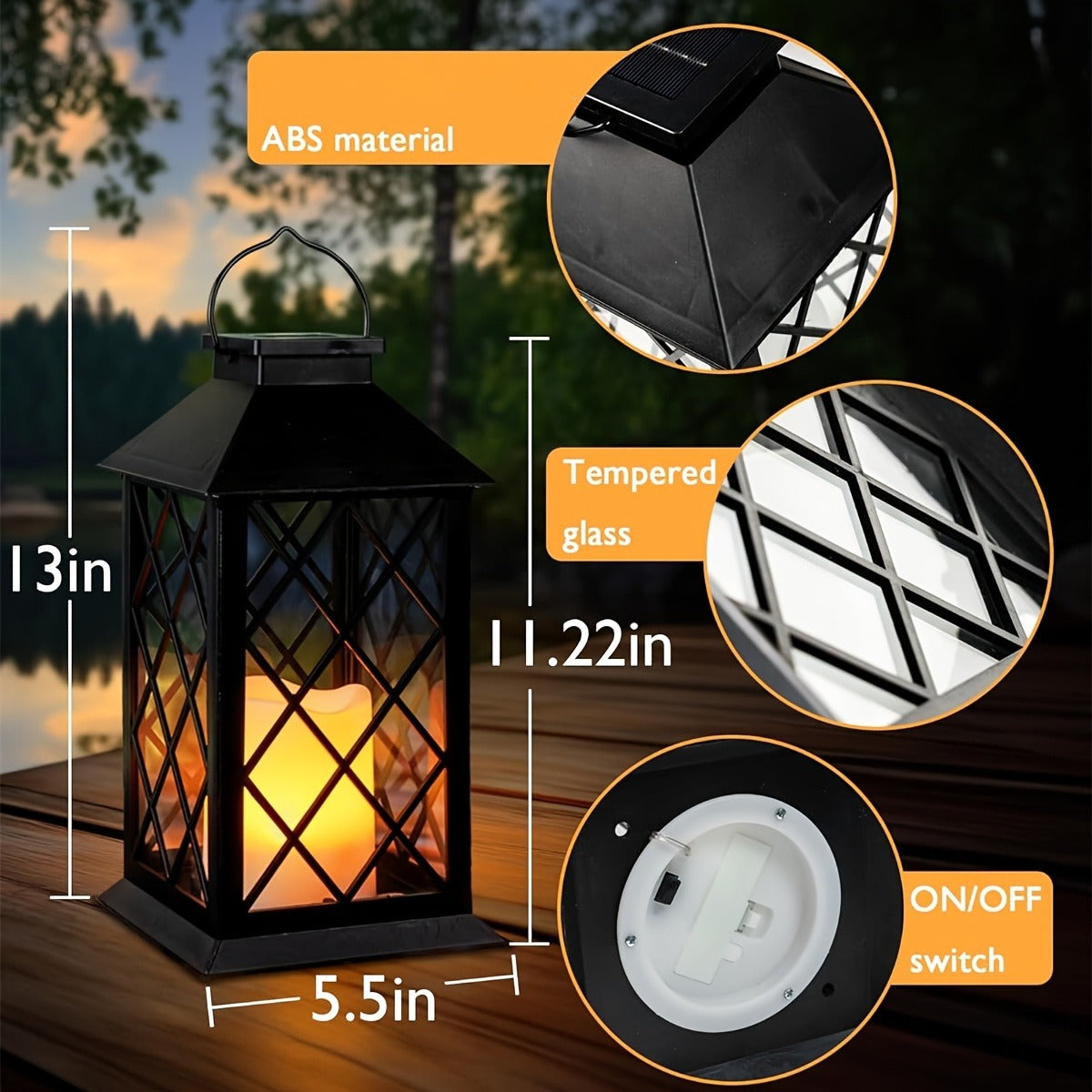 4 Pack Solar Hollow Lanterns Outdoor, Patio Hanging Lanterns With LED Flickering Flameless Candle Lights, Decorative Solar Lantern For Porch, Patio, Yard, Table