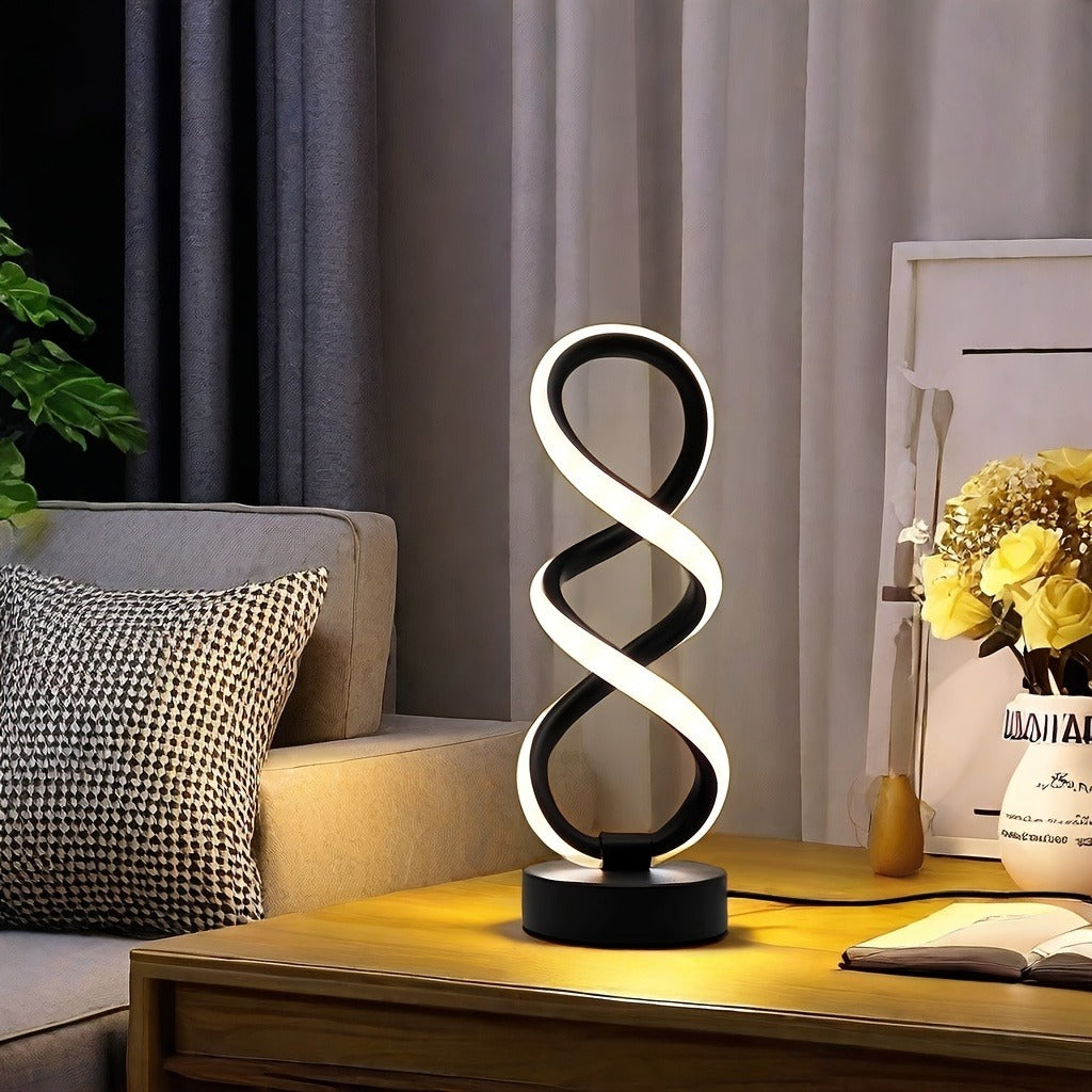 1pc/2pcs Modern Metal Alloy Adjustable Brightness Night Light, USB Powered Table Lamp with Push Button Control, Fantasy Theme for Bedroom, Living Room, Study - No Battery Needed