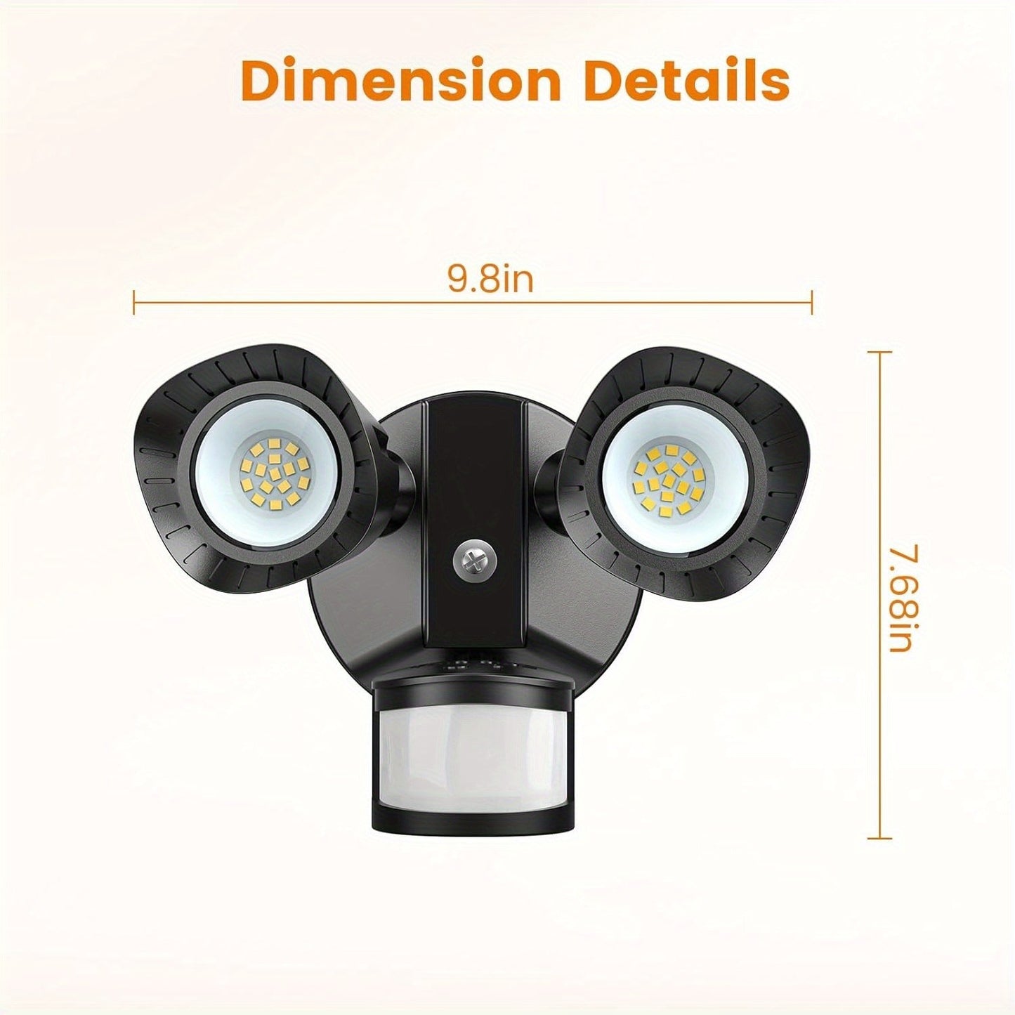 24W LED Motion Sensor Flood Light, 5000K Daylight White, 1800LM Bright Security Light,, 3 Detection Modes & 5 Lighting Modes for Garage, Yard, Porch, Outdoor Wall Lighting, Black