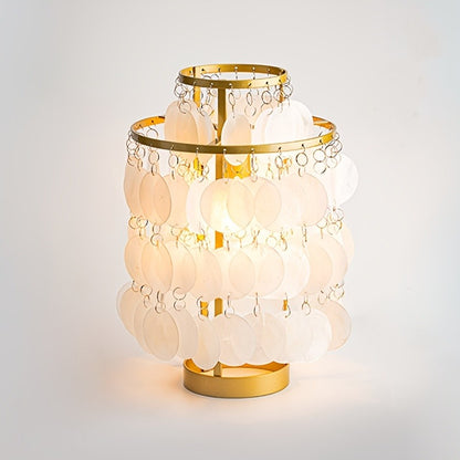 Modern Polished Shell Table Lamp - USB Powered, Natural Texture Design for Bedroom, Showcase, and Balcony Decor