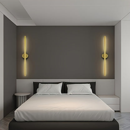 2pcs - Modern LED Long Wall Lamp, Indoor LED Vanity Light with Gold and Black Finish, Warm White 3000K, Semi-Recessed Detachable Metal Shade, Wired for Bedroom, Living Room, Hallway, Stairs; Compatible with 85V-265V