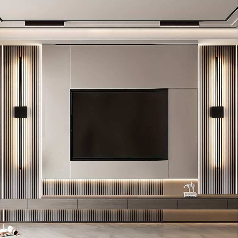 2 Battery Operated Wall Sconces, Dimmable Wall Sconces with Remote Control, Set Of Two 3000K-6000K LED Black Wireless Wall Sconces for Living Room, Hallway, Bedroom, 28-Inch