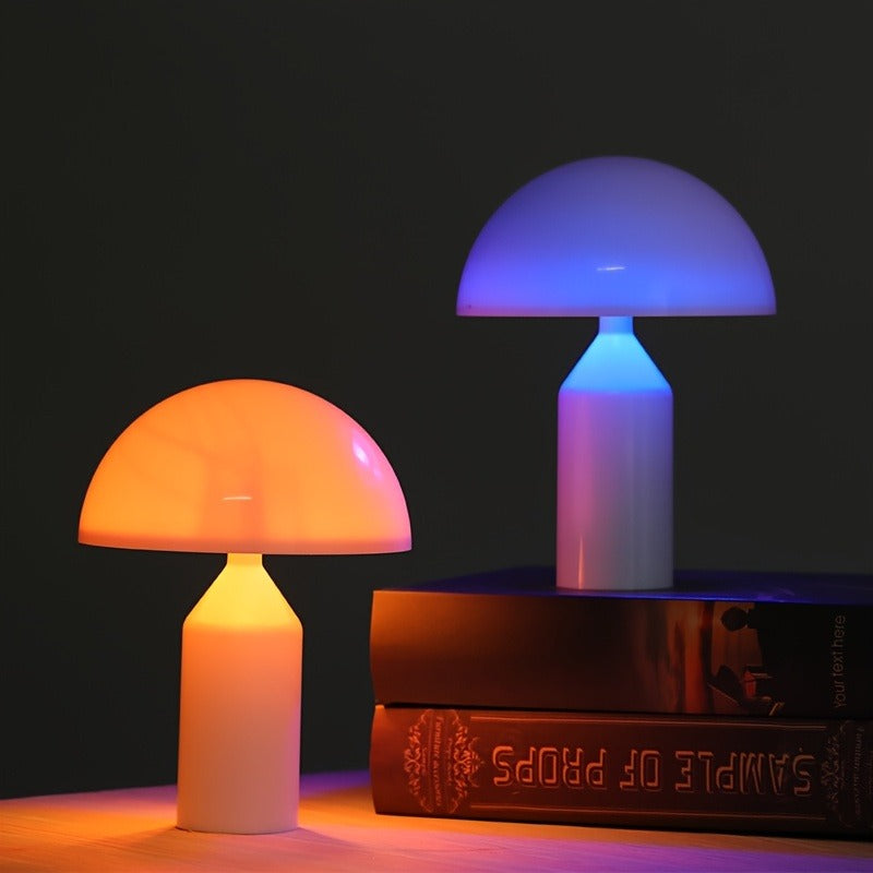 [Color Changing Lamp] Color Changing 1pc Mushroom Table Lamp | Modern Mini Night Light, Adjustable Bedside Lamp, Tabletop Desk Lamp for Bedroom, Batteries Powered, Batteries Not Included