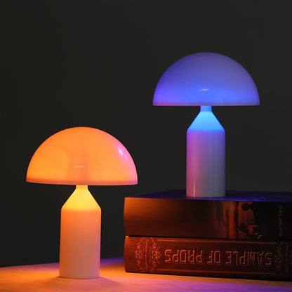 [Color Changing Lamp] Color Changing 1pc Mushroom Table Lamp | Modern Mini Night Light, Adjustable Bedside Lamp, Tabletop Desk Lamp for Bedroom, Batteries Powered, Batteries Not Included
