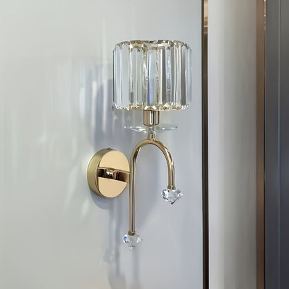 1pc European crystal wall lamp, living room and dining room wall decoration lamp, LED bedside lamp, embedded installation (E14 base, bulb not included)