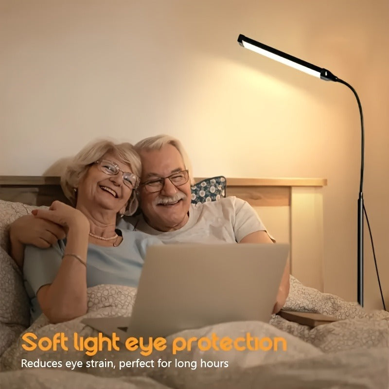 LED living room floor lamp, 3 colors and brightness can be adjusted arbitrarily, with remote control switch and button, tripod support standing lamp, living room dining room bedroom atmosphere light, adjustable reading floor lamp