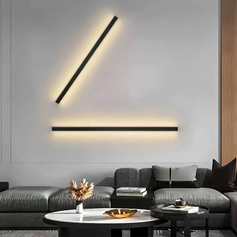 [Modern LED Wall Sconce] Modern LED Wall Sconce with Three-Tone Light | Easy Installation, Warm & Neutral Light for Bar, Hallway, Bedroom, Dining Room, and Store, Semi-Flush Mount with Push Button Control
