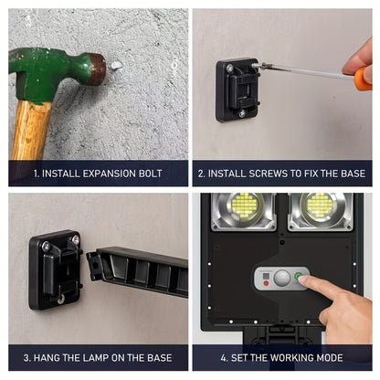 1pc Solar Wall Mounted Lights, Solar Outdoor Lights, IP54, Solar Garden Lights, Solar Street Lights, Wall Mounted