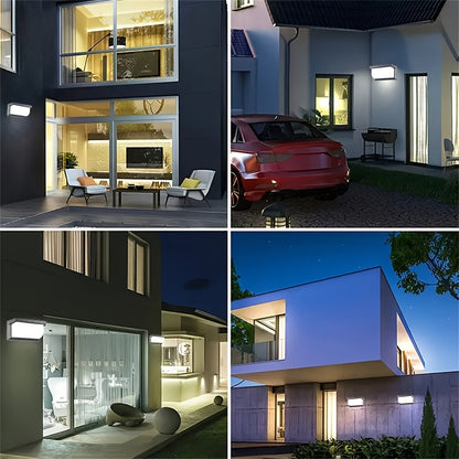 2pcs Solar Motion Sensor Wall Light Outdoor, 3 Lighting Modes Solar Lamp, Super Bright 60LED Solar Garden Light,, Cold White Light, For Courtyard, Porch, Terrace, Fence, Garage Lighting